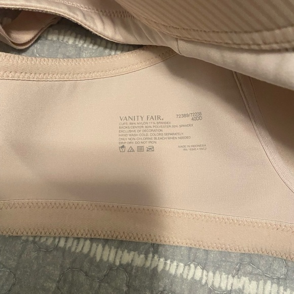 Vanity Fair Bra Women 40DD Beige Wirefree Convertible Seamless 72389 Full Cover - Picture 3 of 3